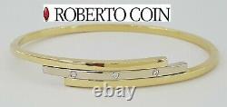 0.08 ct Roberto Coin 18k Gold Two-Tone Diamond Bracelet Bangle 9.4 g