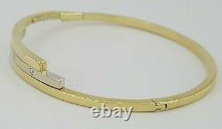 0.08 ct Roberto Coin 18k Gold Two-Tone Diamond Bracelet Bangle 9.4 g