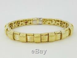 0.18ct Roberto Coin Appassionata 18K Yellow Gold Round Diamond Woven Bracelet 7