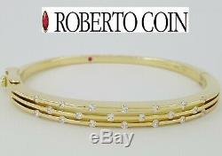 0.6 ct Roberto Coin Classica Parisienne 18k Gold Diamond Bracelet Bangle 31.2 g