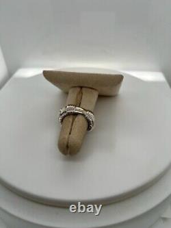 $1100.00Roberto Coin 18K White Gold Diamond Appassionata Woven Weave Ring 6