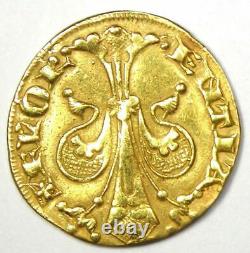 1252-1422 Italy Florence Gold Florin St. John Coin AU Details (Ex-Jewelry)