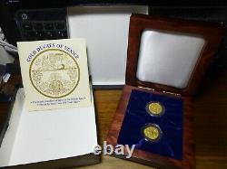 1284-1486, Doges of Venice, Ducat Gold Coin LOT OF 2 in wood case with COA
