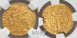 1341-1354 Gold Coin Venice Italy Ducat or Zecchino Andrea Dandolo Fr. 1221 AU 58