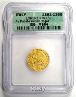 1361-65 Italy Lorenzo Celsi Venice AV Ducat Gold Coin ICG MS64 (BU UNC)