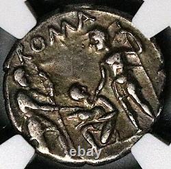 137 BC NGC Ch VF Veturius Roman Republic Denarius Oath Taking Scene (25012705C)