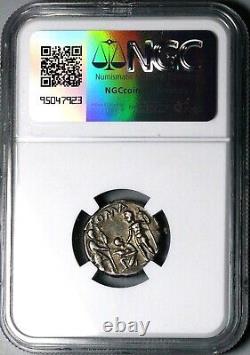 137 BC NGC Ch VF Veturius Roman Republic Denarius Oath Taking Scene (25012705C)