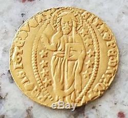 1382-1400 A. D Italian medieval gold coin of Venice Antonio Venier zecchino ducat