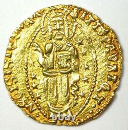 1382-1400 Italy Chios Imitative Gold Ducat Coin of Antonio Venier AU Details