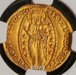 1382, Venice, Doge Antonio Venier. Gold Zecchino Ducat Coin. (3.54gm) NGC MS-62