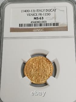 1400-13 Gold Coin Venice Italy Ducat Michael Steno Fr. 1230 PCGS MS63 A142