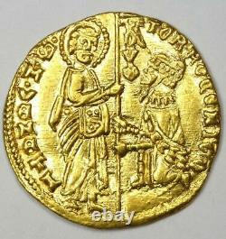 1414-1423 Italy Venice Mocenigo AV Gold Ducat Christ Coin XF / AU Details