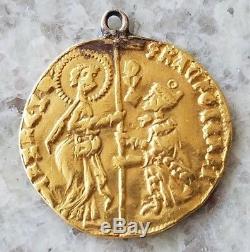 1423-1457 A. D medieval. 995 gold coin of Venice Francesco Foscari zecchino ducat