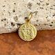 14KT Yellow Gold Italian Venetian Zecchino Coin Solid Medal Pendant Charm 12mm