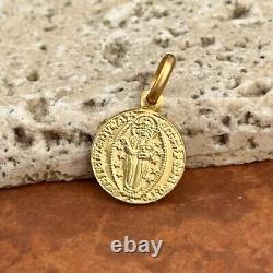 14KT Yellow Gold Italian Venetian Zecchino Coin Solid Medal Pendant Charm 12mm