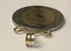 14K Bail and Top Frame Genuine Italian 500 Lire Coin Pendant