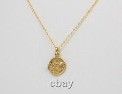 14K Solid Gold Necklace with Ceasar & Pegasus Coin/Antique Style Greek Necklace