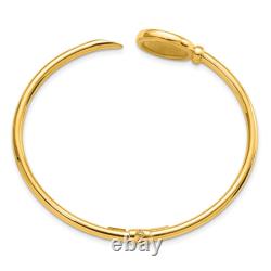 14K Solid Yellow Gold Coin Bangle Bracelet