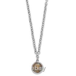 14K White Gold Plated Bronze Roman Coin Necklace Best Gift for Womens