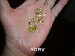 14K Yellow Gold Milor NECKLACE CHAIN & Panda Coin 1993 5 Yuan China. 999 1/20 oz