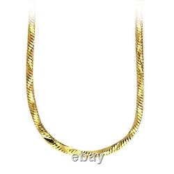 14k17.5 long Yellow Gold Italian Thick Twisted Snake Chain