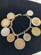 14k. 585 Yellow Gold Milor Italy Lira Coin 7.5 Charm Bracelet Au 2445