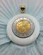 14k. 585 Yellow Gold Milor w Encased Italy Lira Coin 2 Pendent Au 2444