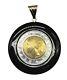 14k Black Onyx Milor Repvbblica Italiana Lira Coin Pendant Yellow Gold Bale