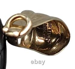 14k Black Onyx Milor Repvbblica Italiana Lira Coin Pendant Yellow Gold Bale