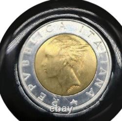 14k Black Onyx Milor Repvbblica Italiana Lira Coin Pendant Yellow Gold Bale