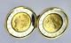 14k Gold Coin Cuff Links Italy 500 Lire Bi-Metallic Piazza Del Quirinale Rome 91
