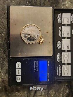 14k Gold Italian 500 Lire Coin Pendant. Pinta, Nina + Santa Maria Ships 12.67 g