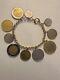14k Italian Gold Rolo Charm Bracelet With 10 Italian Lire Coins 8