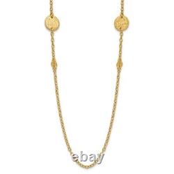 14k Yellow Gold Polished Coins Necklace Perfect Gift for Women