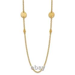 14k Yellow Gold Polished Coins Necklace Perfect Gift for Women