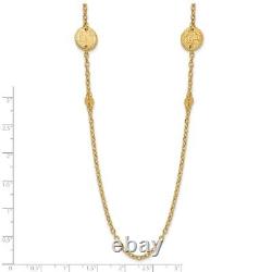 14k Yellow Gold Polished Coins Necklace Perfect Gift for Women