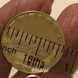 14k coin ring size 8 yellow gold 4.8 grams 7/8 band Milor Italy