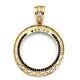 14k solid gold color MEXICO Greek 50 pesos Coin Bezel Frame pendant