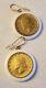 14kt Yellow Gold Italian Coin Milor Italy White Agate Onyx Dangle Drop Earrings