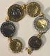 14kt gold Italian Italy Lire 6 Coin Bracelet 7.5 inches