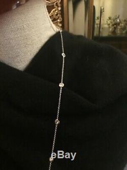$15300 ROBERTO COIN 18K 4.55 ctw 36 STATION DIAMOND BY THE INCH NECKLACE