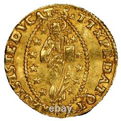 1554-56 Italy Manin Gold Zecchino Ducat Christ PCGS AU 53