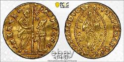 1554-56 Italy Manin Gold Zecchino Ducat Christ PCGS AU 53