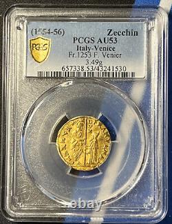 1554-56 Italy Manin Gold Zecchino Ducat Christ PCGS AU 53