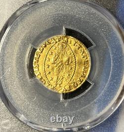 1554-56 Italy Manin Gold Zecchino Ducat Christ PCGS AU 53