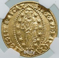 1567 ITALY Italian VENICE Doge Francesco Loredan GOLD Zecchino Coin NGC i87383