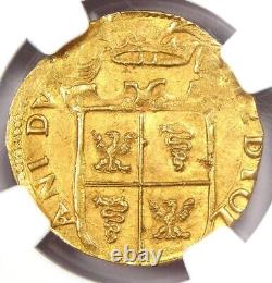 1588 Italy Milan Gold Philip II Doppia Gold Coin Certified NGC MS62 (BU UNC)