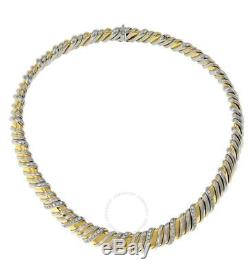 $16000 ROBERTO COIN 18K White and Yellow Gold Nabucco Diamond Necklace
