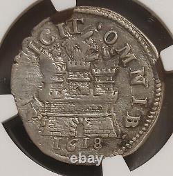 1618 ITALY Naples & Sicily 15 Granos NGC XF Details SCARCE Antique Castle Coin