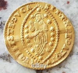 1659-1675 A. D. 995 gold ducat coin of Venice Domenico II Contarini zecchino